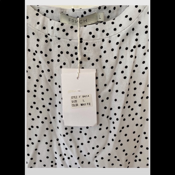 NWT FRNCH Polka Dot Long Sleeve Dress - Size Large - Picture 5 of 6